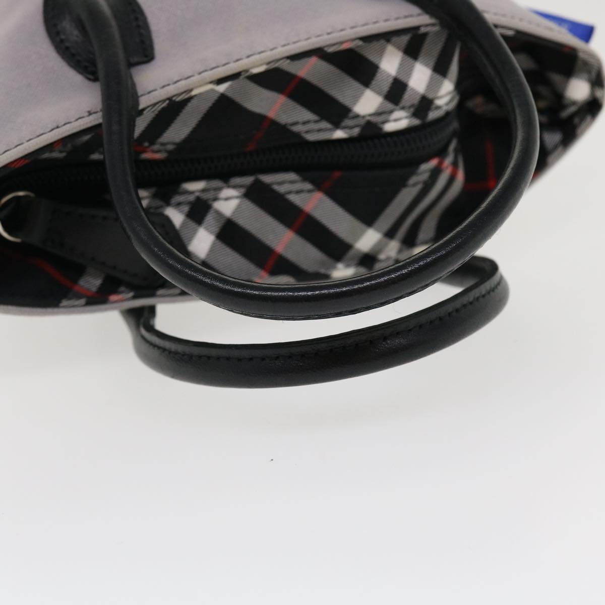 Burberrys Hand Bag Nylon Gray Auth ti941