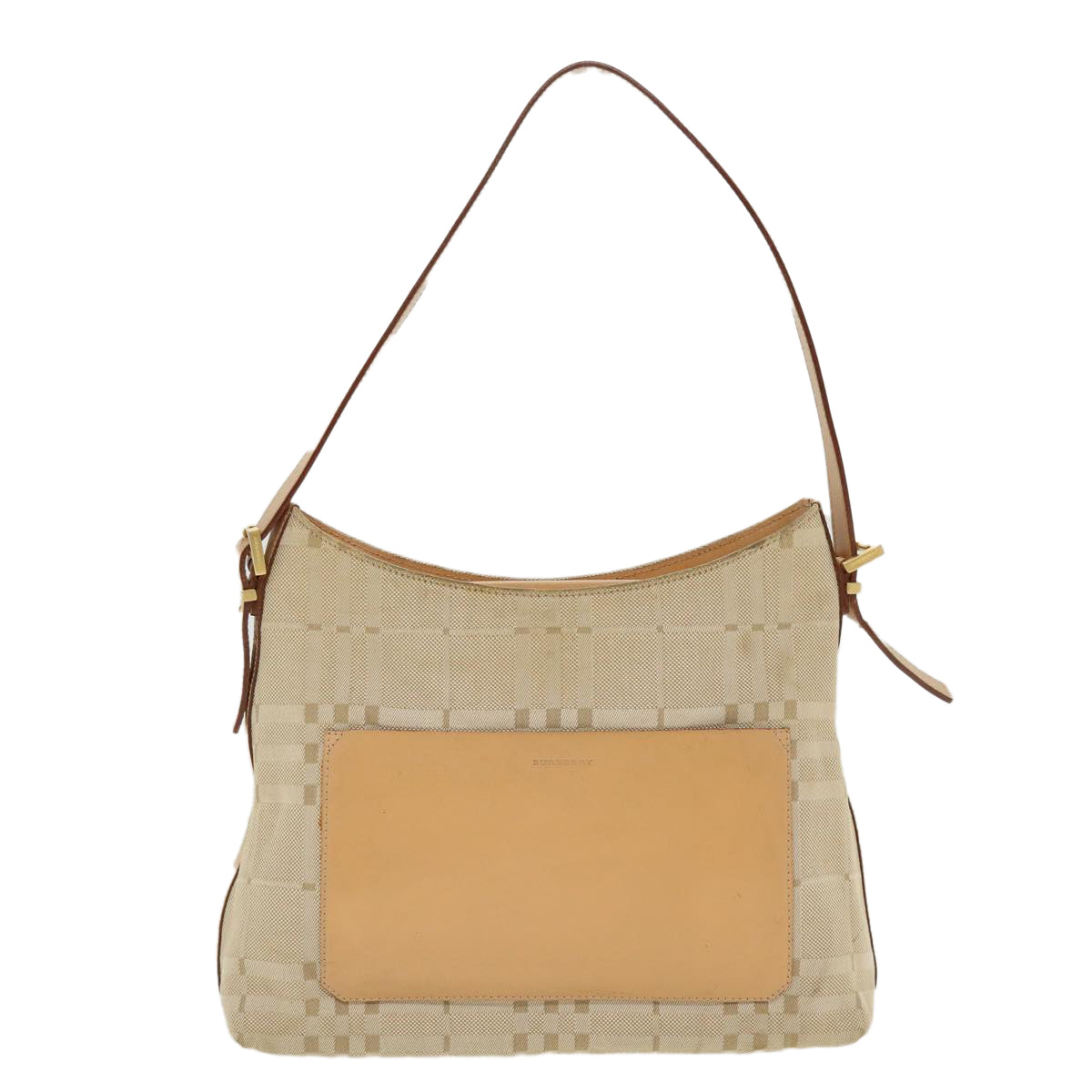 BURBERRY Shoulder Bag Canvas Beige Auth ti948