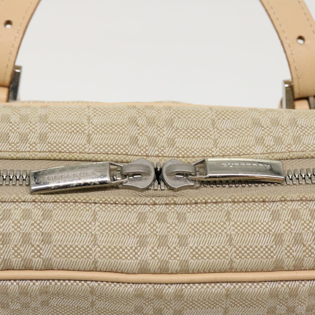 BURBERRY Hand Bag Canvas Beige Auth ti951