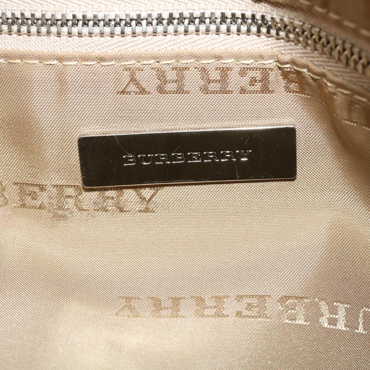 BURBERRY Hand Bag Canvas Beige Auth ti951