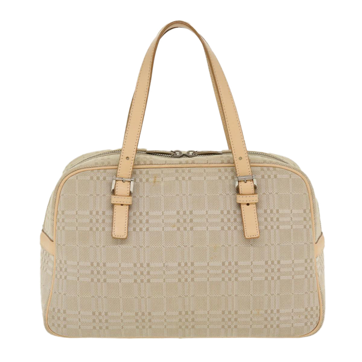 BURBERRY Hand Bag Canvas Beige Auth ti951