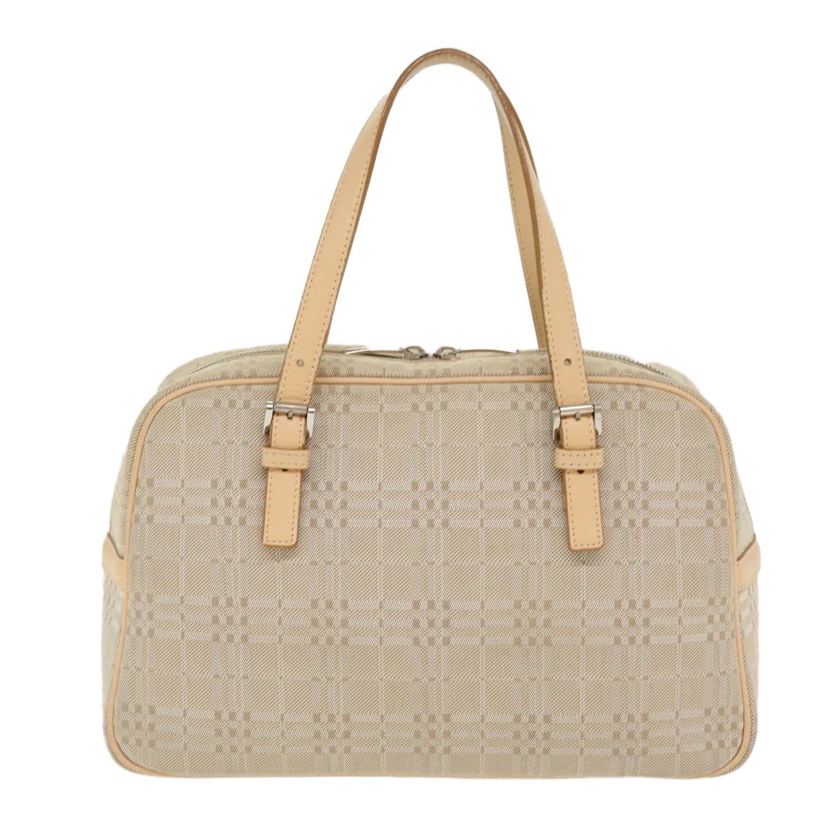 BURBERRY Hand Bag Canvas Beige Auth ti951 - 0