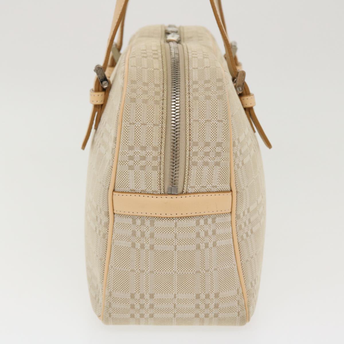 BURBERRY Hand Bag Canvas Beige Auth ti951