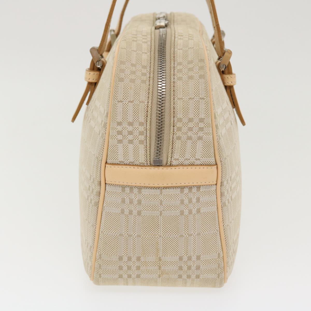 BURBERRY Hand Bag Canvas Beige Auth ti951