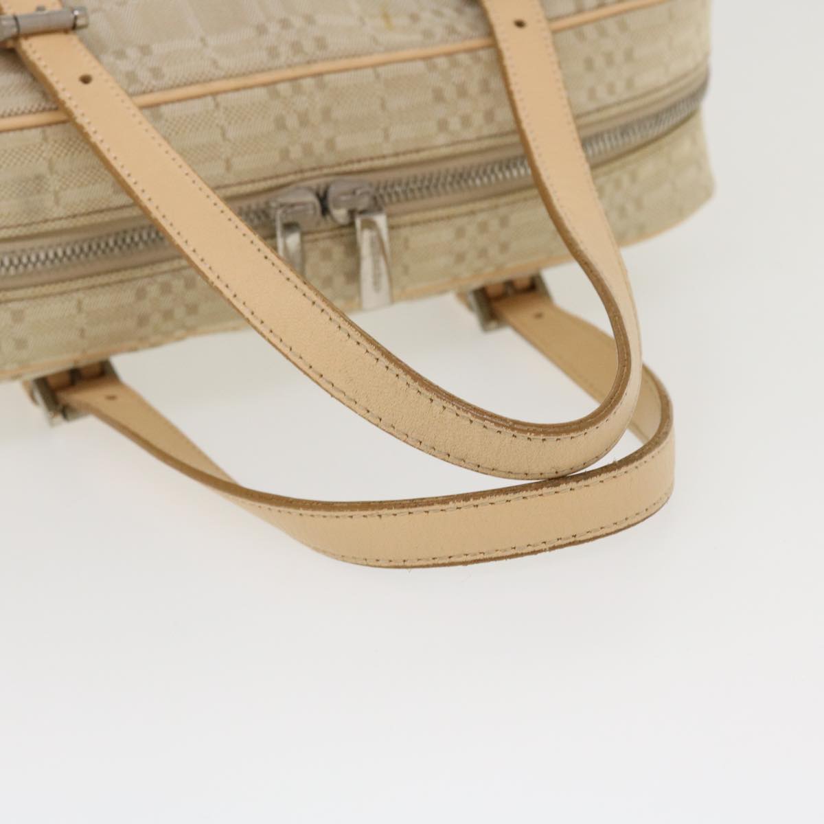 BURBERRY Hand Bag Canvas Beige Auth ti951