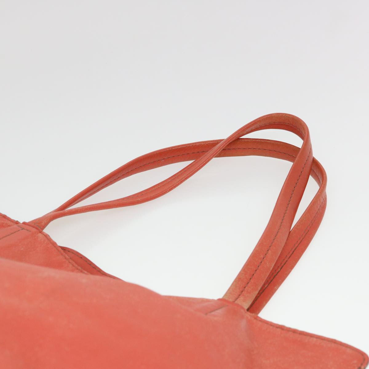 BURBERRY Tote Bag Leather Orange Auth ti965