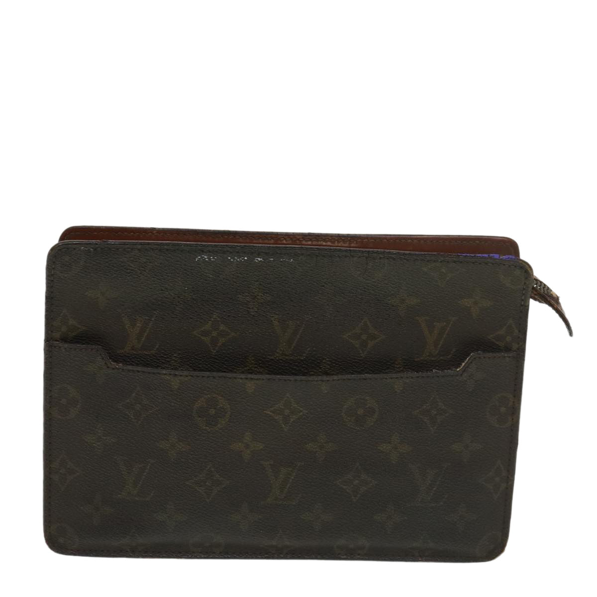 LOUIS VUITTON Monogram Pochette Homme Clutch Bag M51795 LV Auth ti983