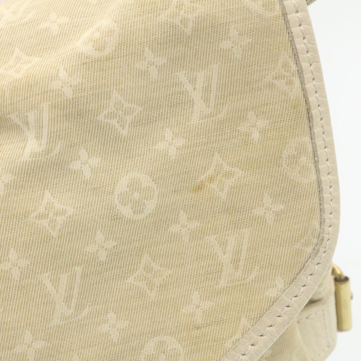 LOUIS VUITTON Monogram Mini Lin Saumur Shoulder Bag Dune M95314 Auth tp159