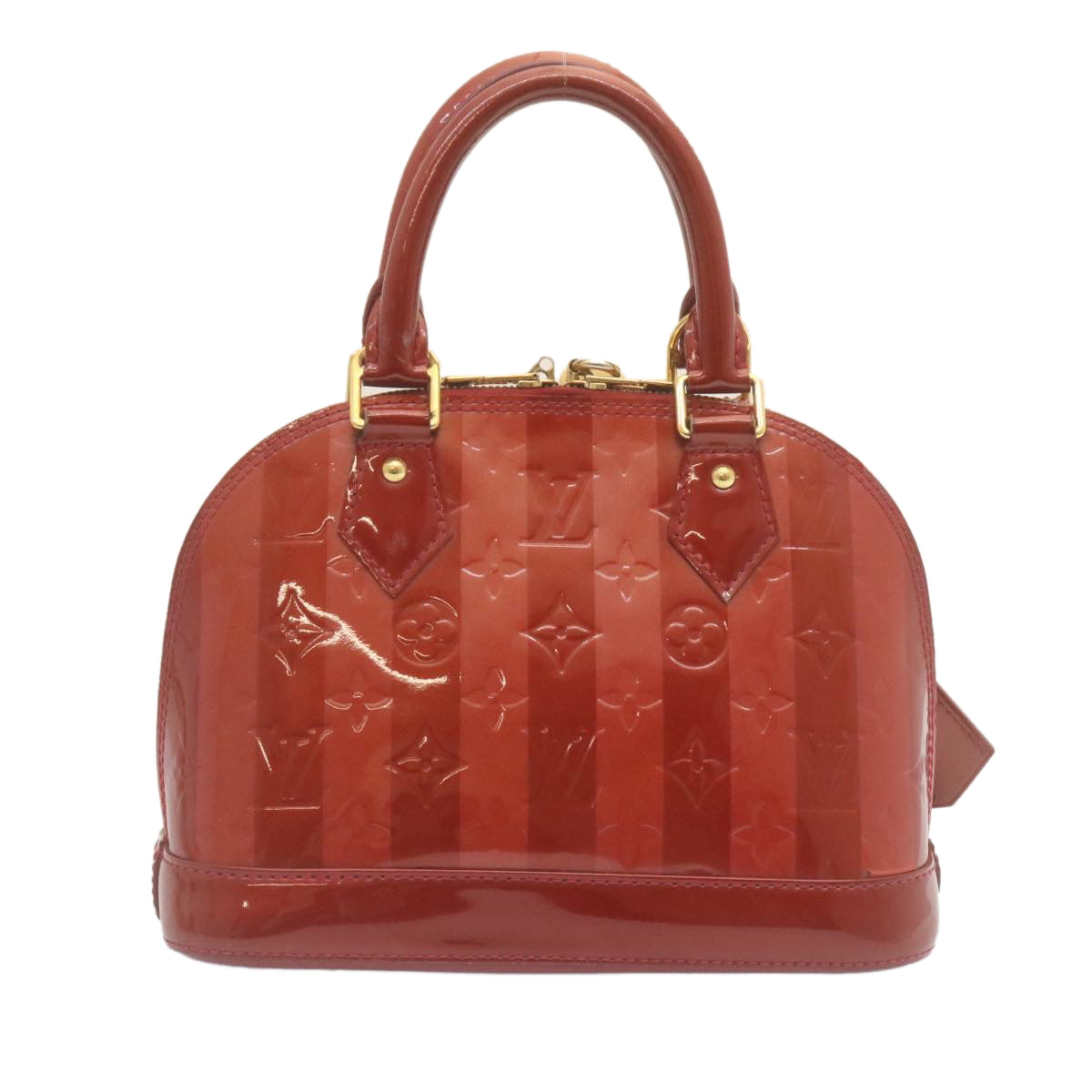LOUIS VUITTON Vernis Rayures Alma BB Hand Bag Red LV Auth tp198 - 0
