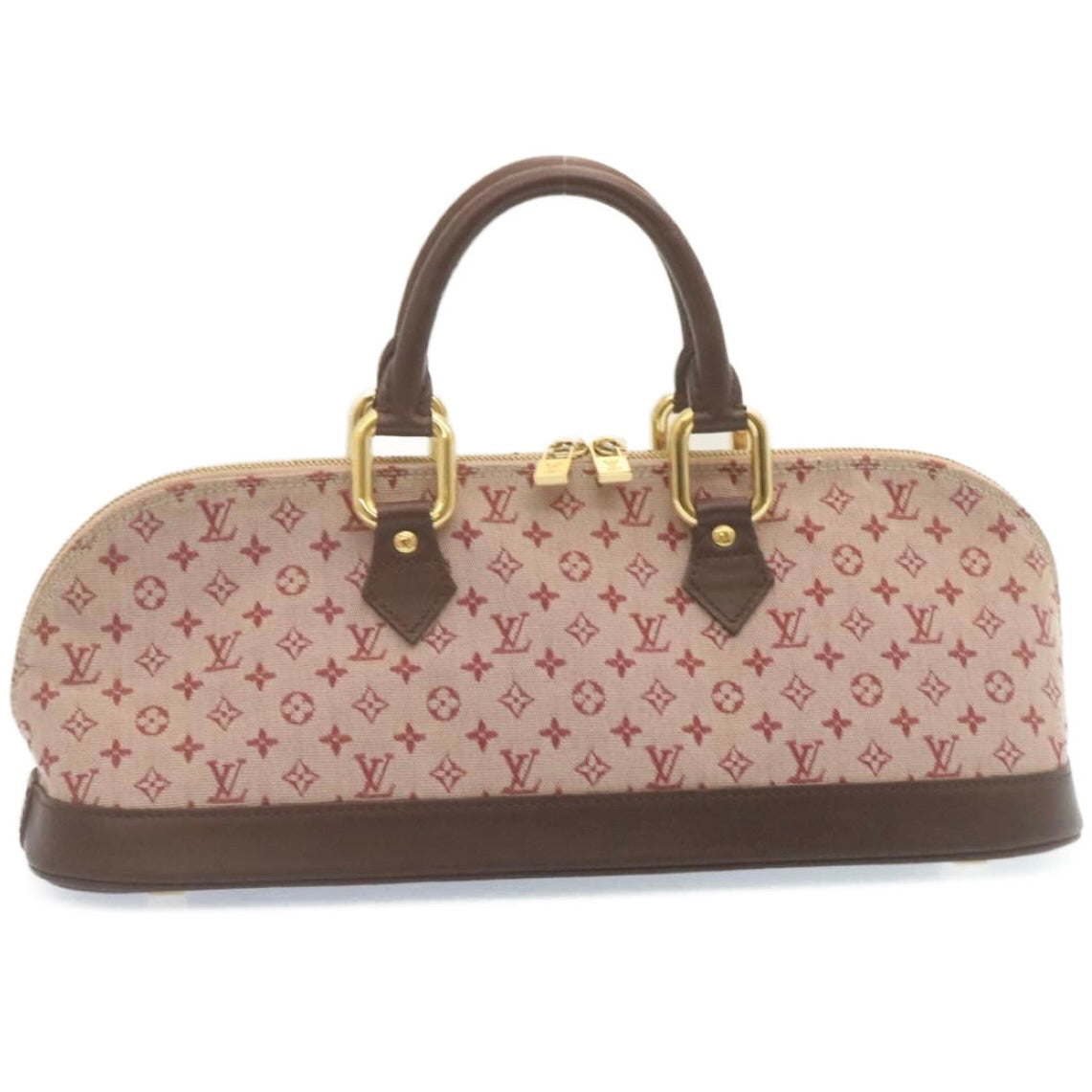 LOUIS VUITTON Monogram Mini Alma Long Hand Bag Red M92207 LV Auth tp208