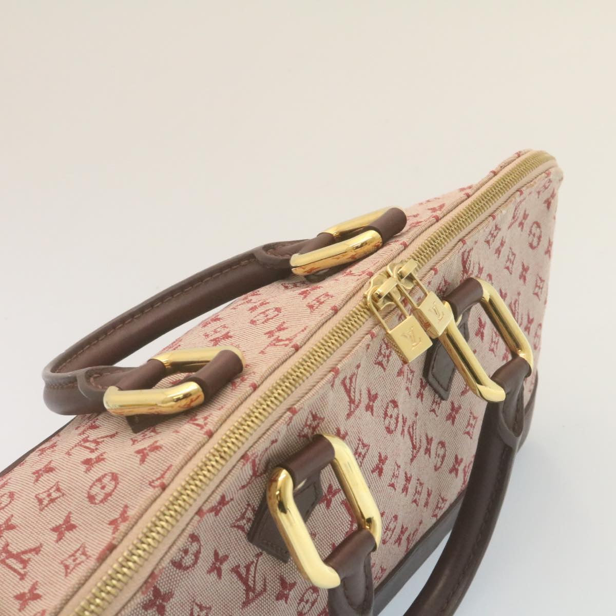 LOUIS VUITTON Monogram Mini Alma Long Hand Bag Red M92207 LV Auth tp208