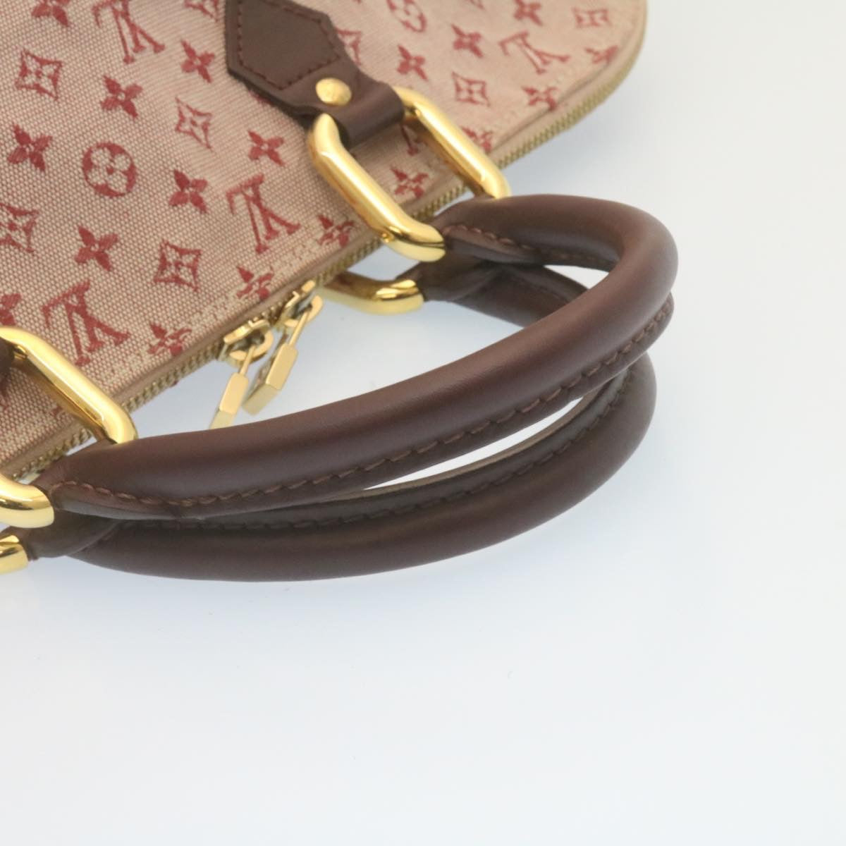 LOUIS VUITTON Monogram Mini Alma Long Hand Bag Red M92207 LV Auth tp208