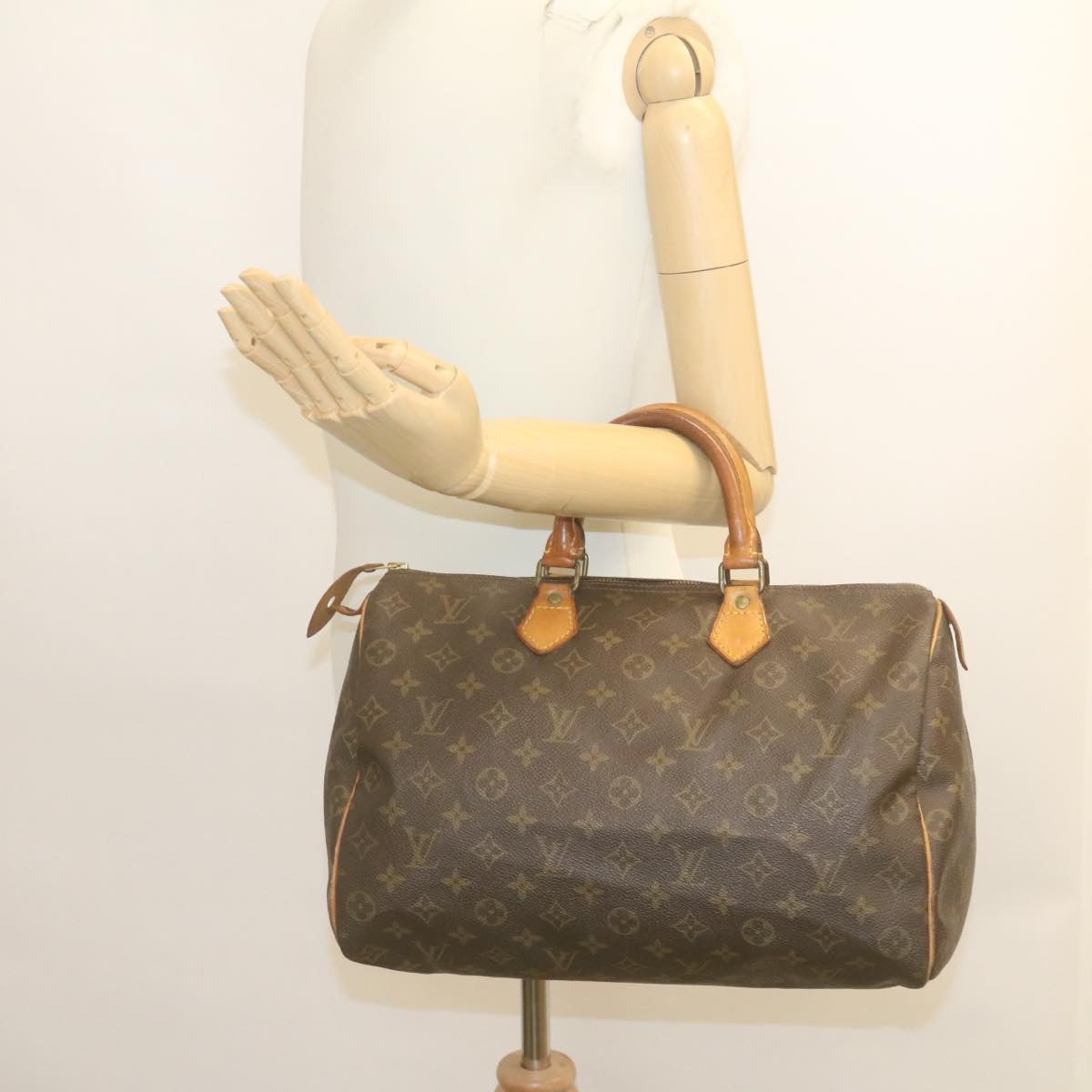 LOUIS VUITTON Monogram Speedy 35 Hand Bag M41524 LV Auth tp232