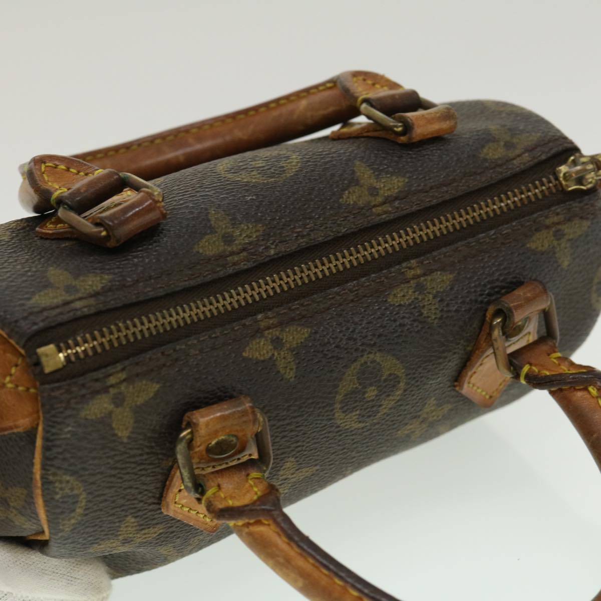 LOUIS VUITTON Monogram Mini Speedy Hand Bag M41534 LV Auth tp300