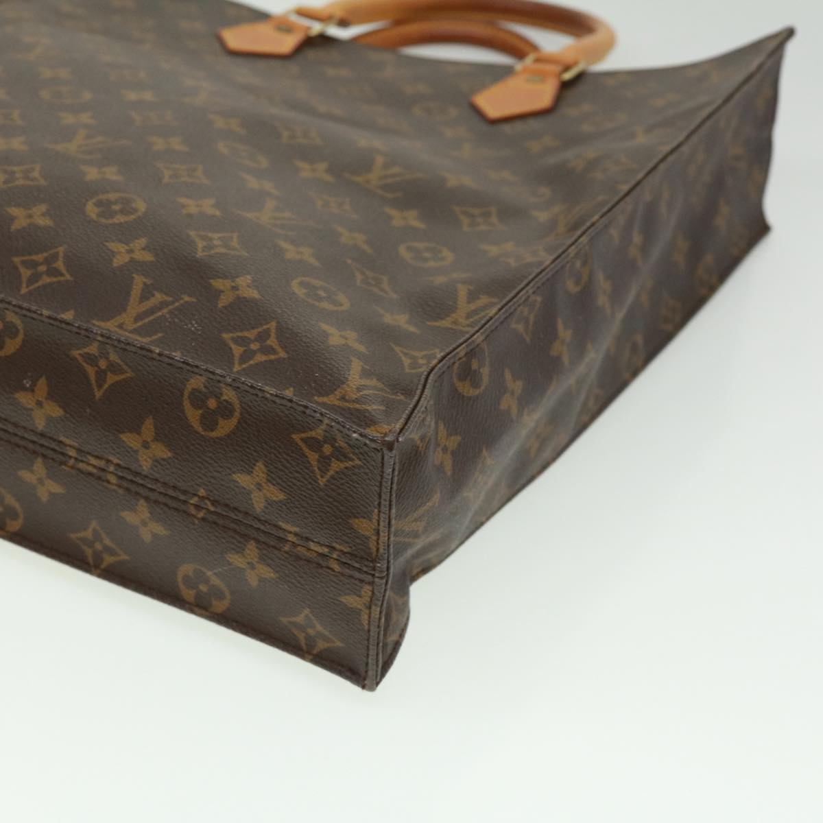 LOUIS VUITTON Monogram Sac Plat Hand Bag M51140 LV Auth tp475