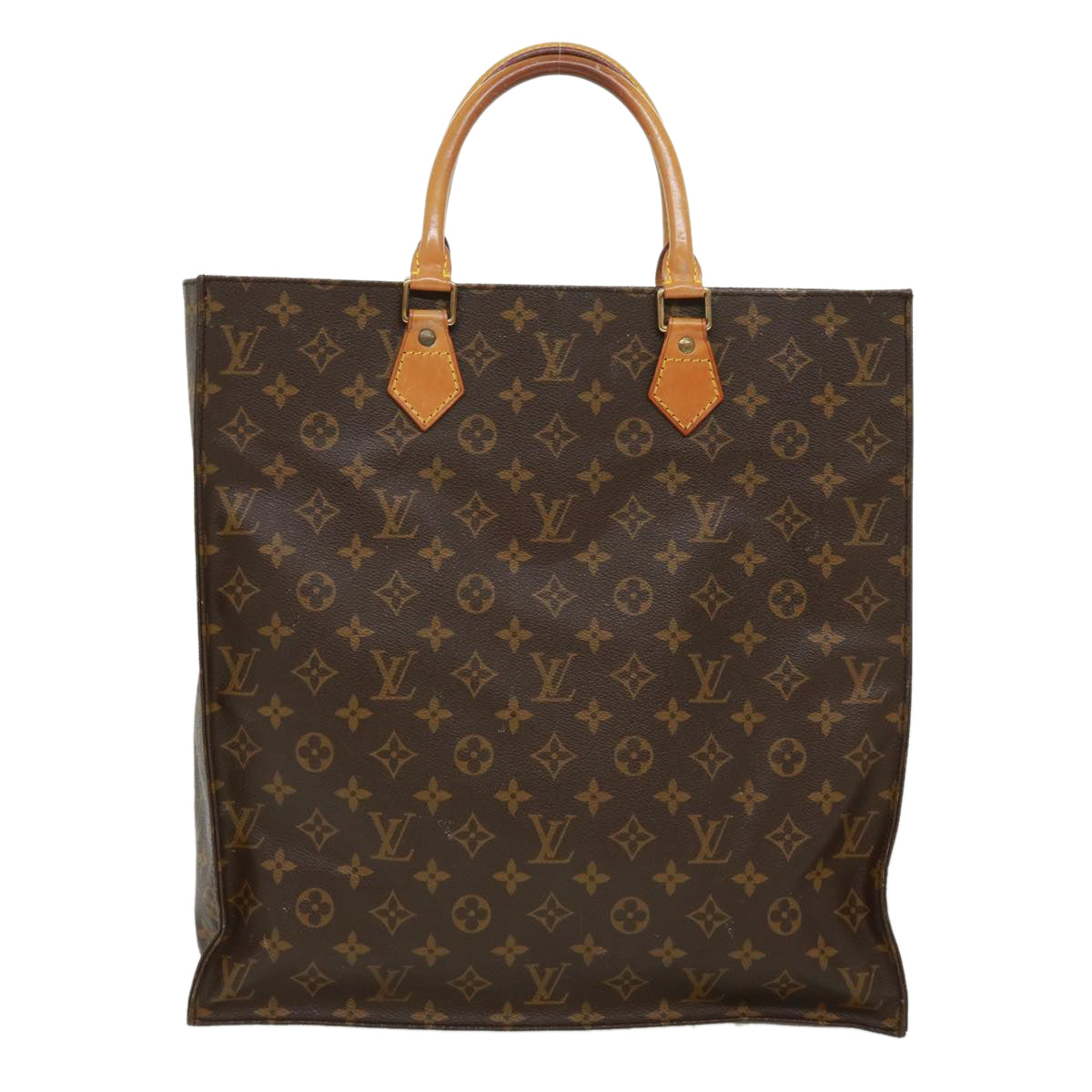 LOUIS VUITTON Monogram Sac Plat Hand Bag M51140 LV Auth tp475