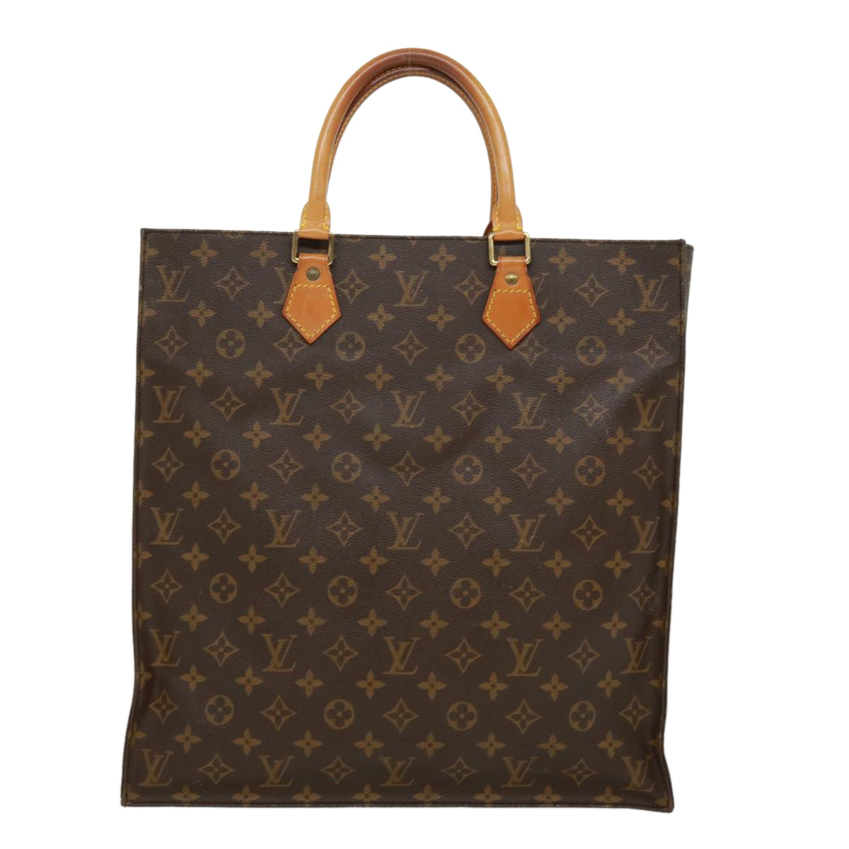 LOUIS VUITTON Monogram Sac Plat Hand Bag M51140 LV Auth tp475 - 0