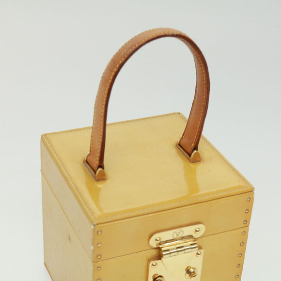 LOUIS VUITTON Monogram Vernis Bleecker Cosmetic Pouch Beige M91002 Auth tp501