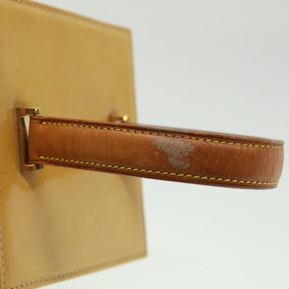 LOUIS VUITTON Monogram Vernis Bleecker Cosmetic Pouch Beige M91002 Auth tp501