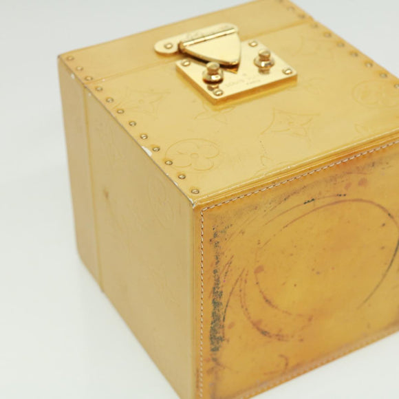 LOUIS VUITTON Monogram Vernis Bleecker Cosmetic Pouch Beige M91002 Auth tp501