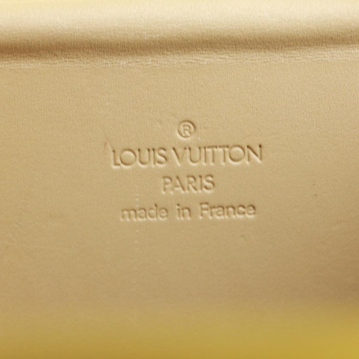 LOUIS VUITTON Monogram Vernis Bleecker Cosmetic Pouch Beige M91002 Auth tp501