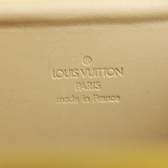 LOUIS VUITTON Monogram Vernis Bleecker Cosmetic Pouch Beige M91002 Auth tp501