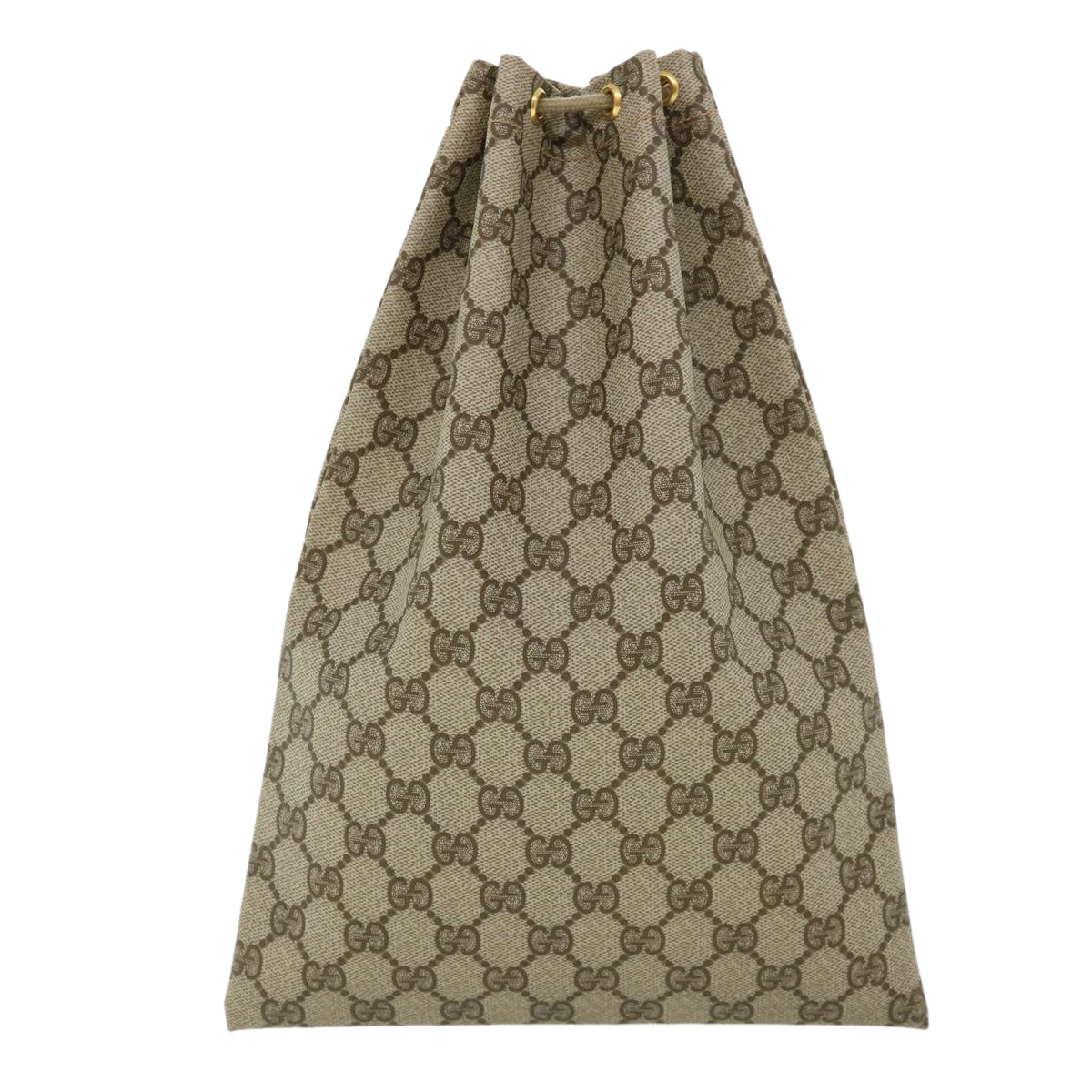 GUCCI GG Canvas Drawstring Pouch Beige Auth tp546 - 0