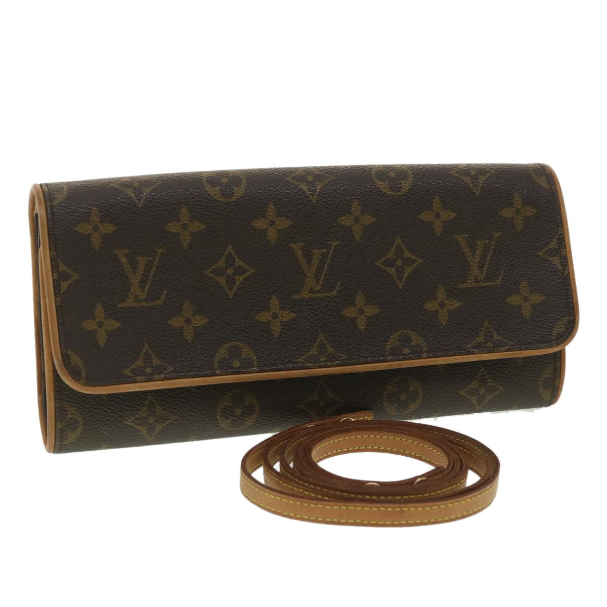 LOUIS VUITTON Monogram Pochette Twin GM Shoulder Bag M51852 LV Auth tp548