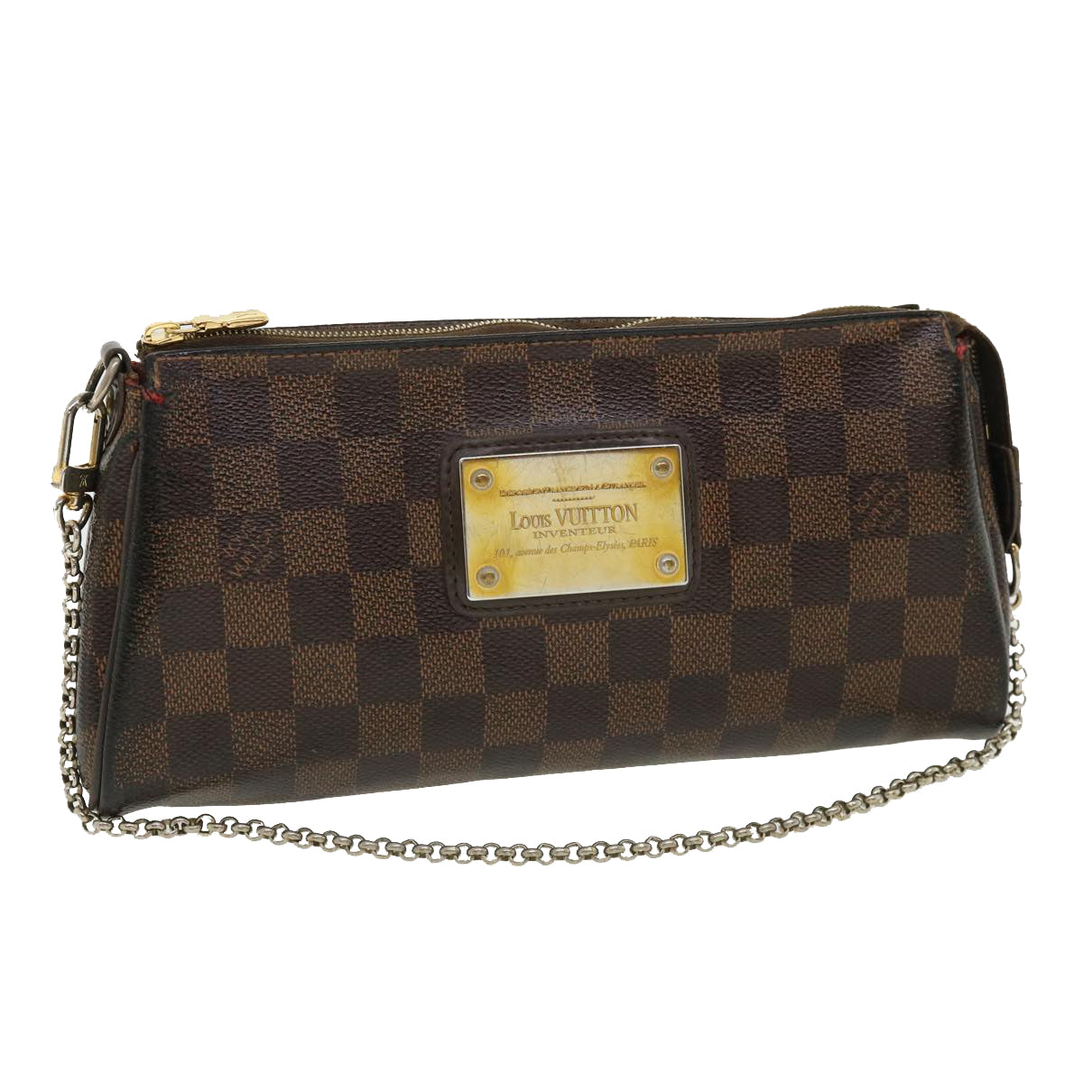 LOUIS VUITTON Damier Ebene Eva Shoulder Bag N55213 LV Auth tp565