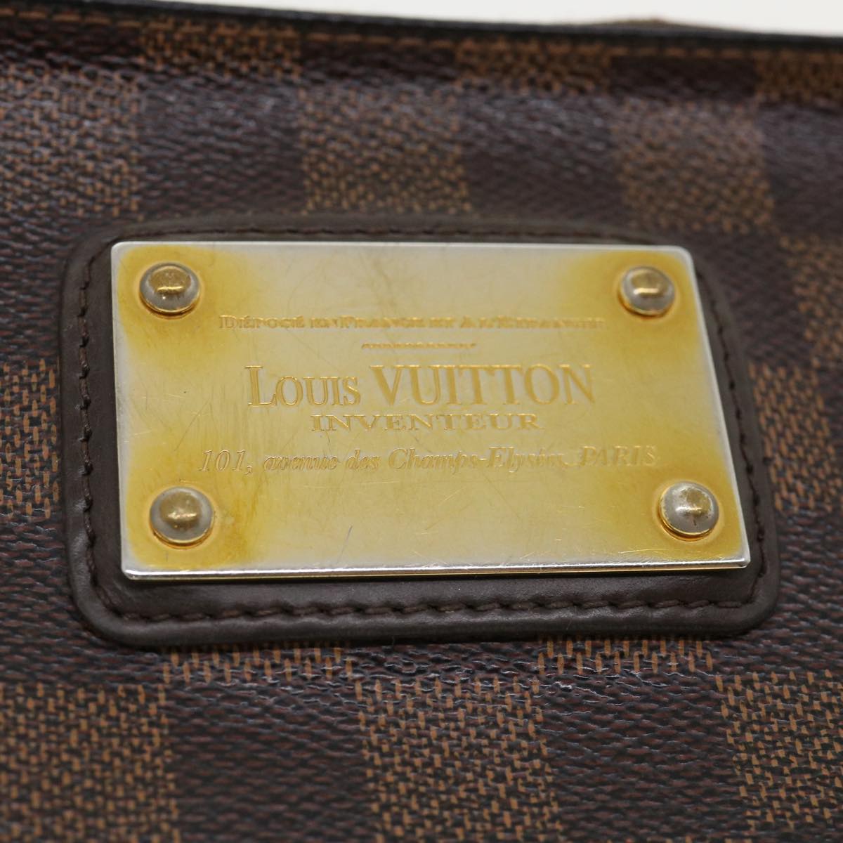 LOUIS VUITTON Damier Ebene Eva Shoulder Bag N55213 LV Auth tp565