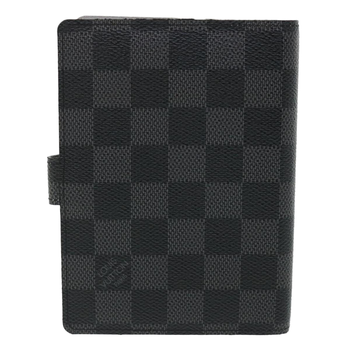 LOUIS VUITTON Damier Graphite Agenda PM Day Planner Cover R21079 LV Auth tp590