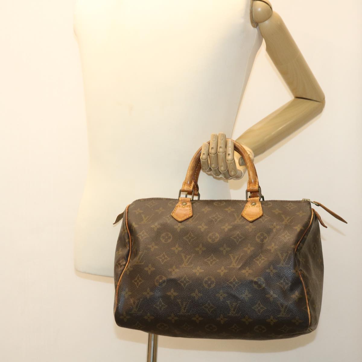 LOUIS VUITTON Monogram Speedy 30 Hand Bag M41526 LV Auth tp595