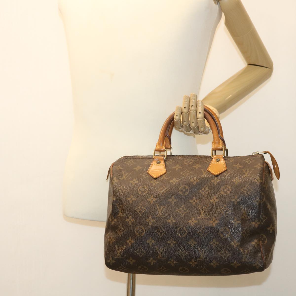 LOUIS VUITTON Monogram Speedy 30 Hand Bag M41526 LV Auth tp609