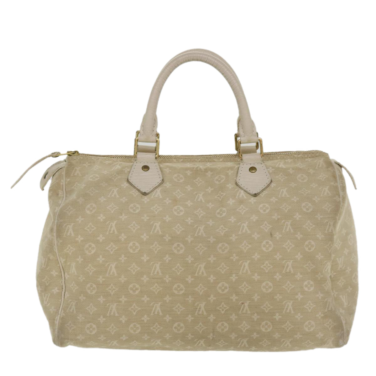 LOUIS VUITTON Monogram Mini Lin Speedy 30 Hand Bag White M95319 LV Auth tp613 - 0