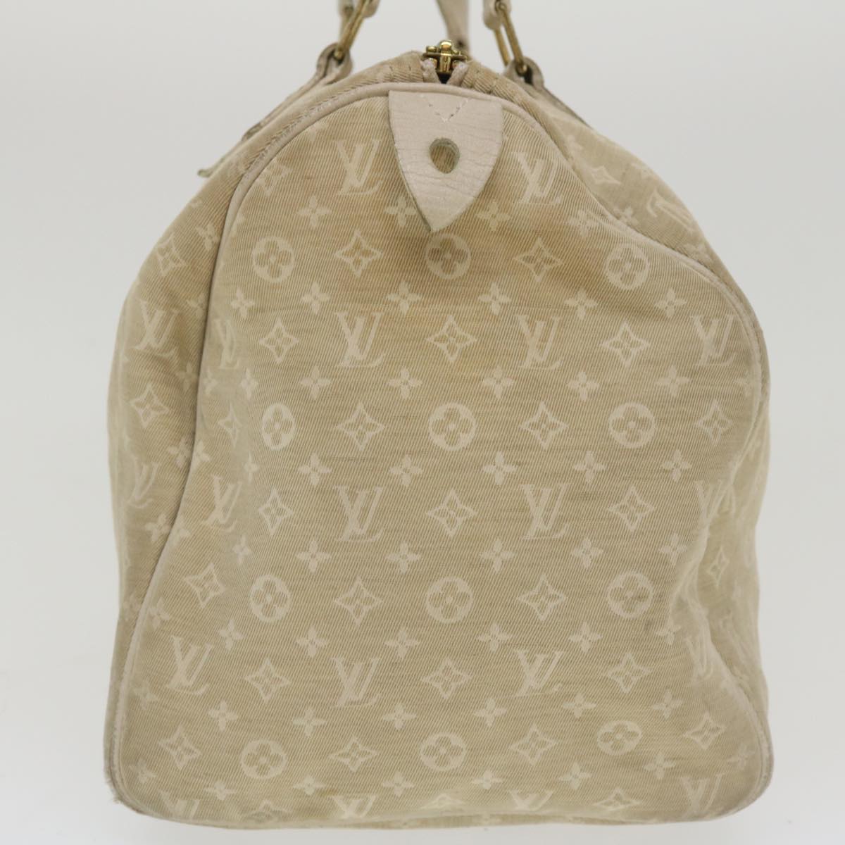 LOUIS VUITTON Monogram Mini Lin Speedy 30 Hand Bag White M95319 LV Auth tp613