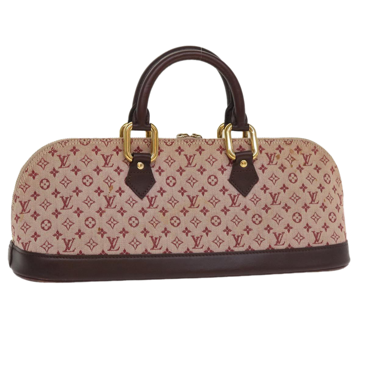 LOUIS VUITTON Monogram Mini Alma Long Hand Bag Red M92207 LV Auth tp631