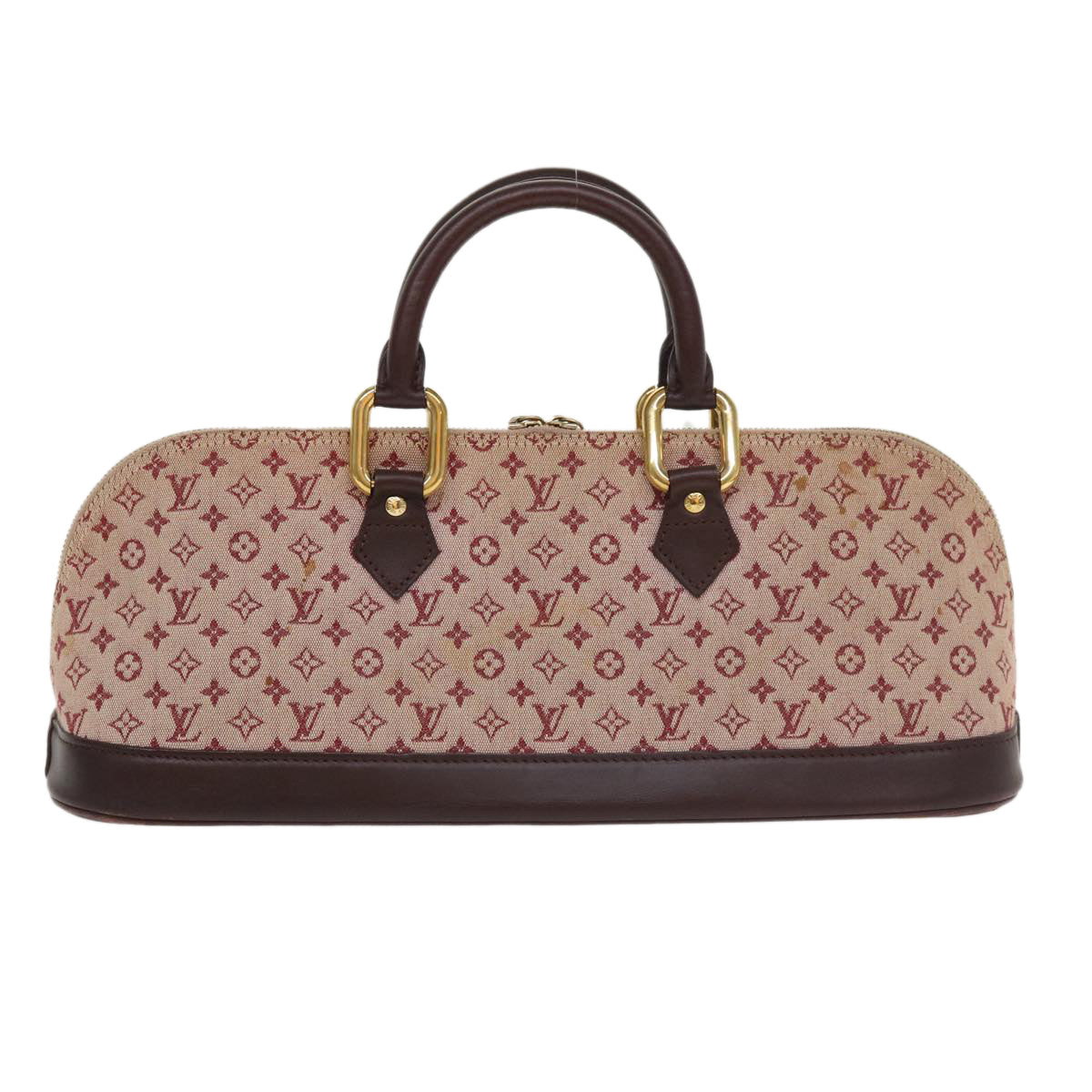 LOUIS VUITTON Monogram Mini Alma Long Hand Bag Red M92207 LV Auth tp631