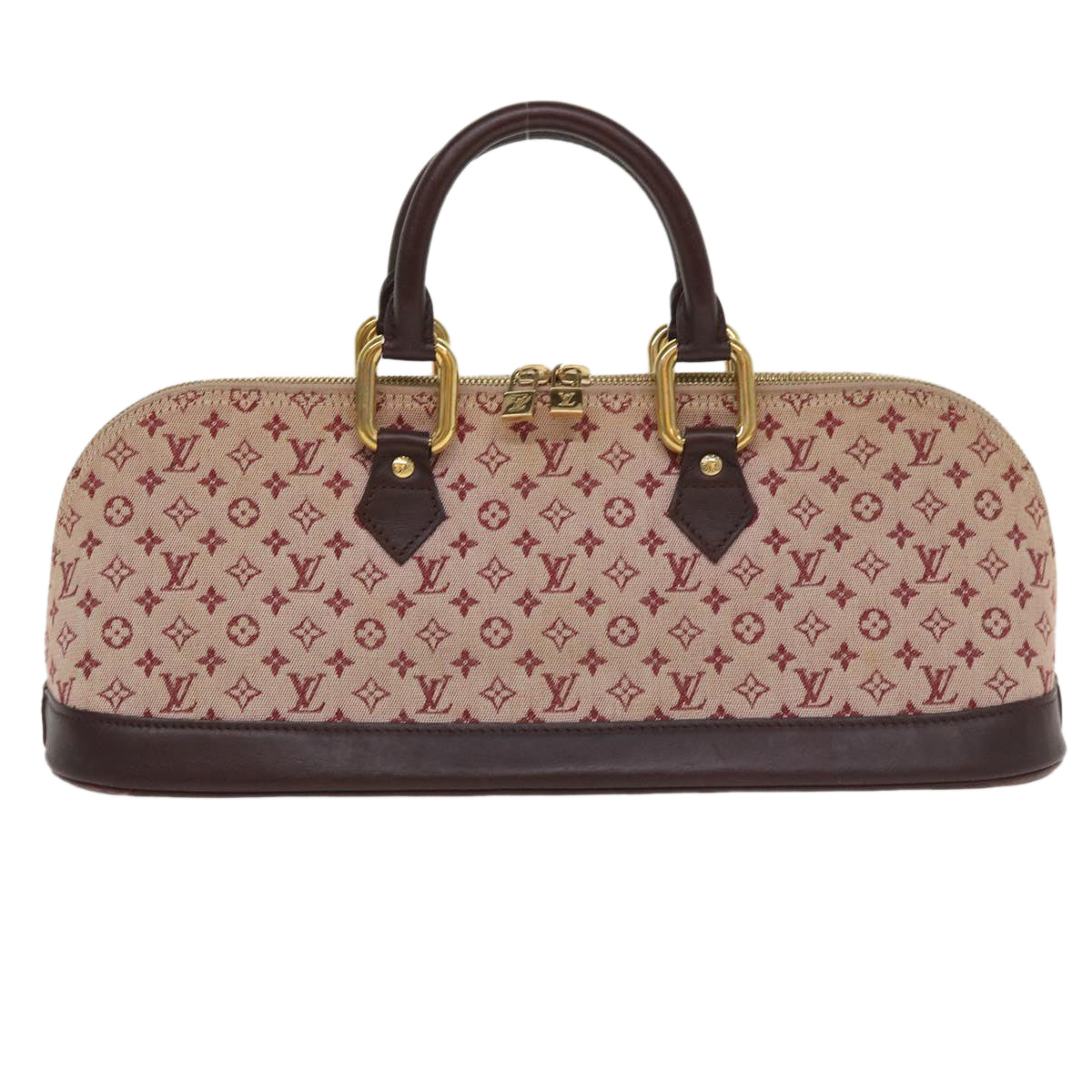 LOUIS VUITTON Monogram Mini Alma Long Hand Bag Red M92207 LV Auth tp631