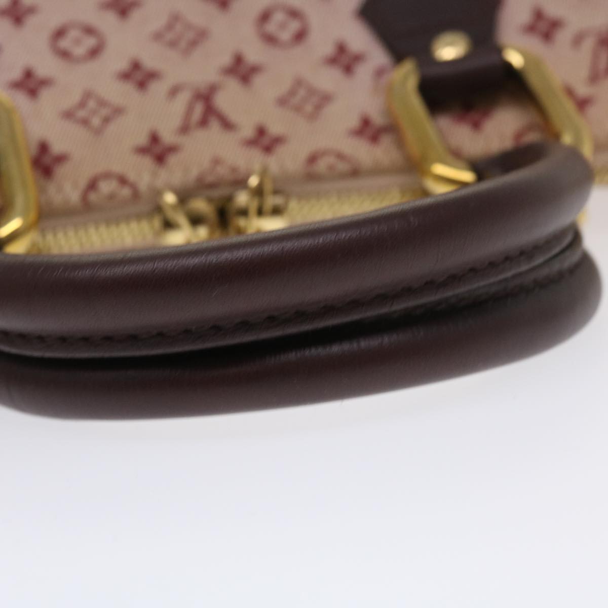 LOUIS VUITTON Monogram Mini Alma Long Hand Bag Red M92207 LV Auth tp631