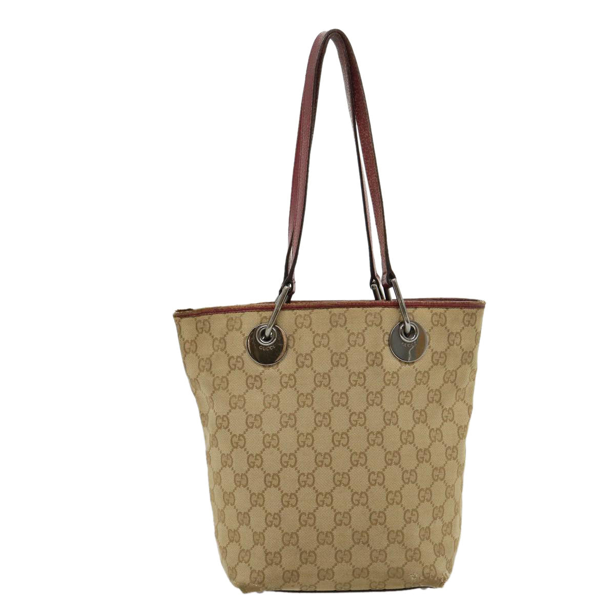GUCCI GG Canvas Tote Bag Beige Auth uy028 - 0