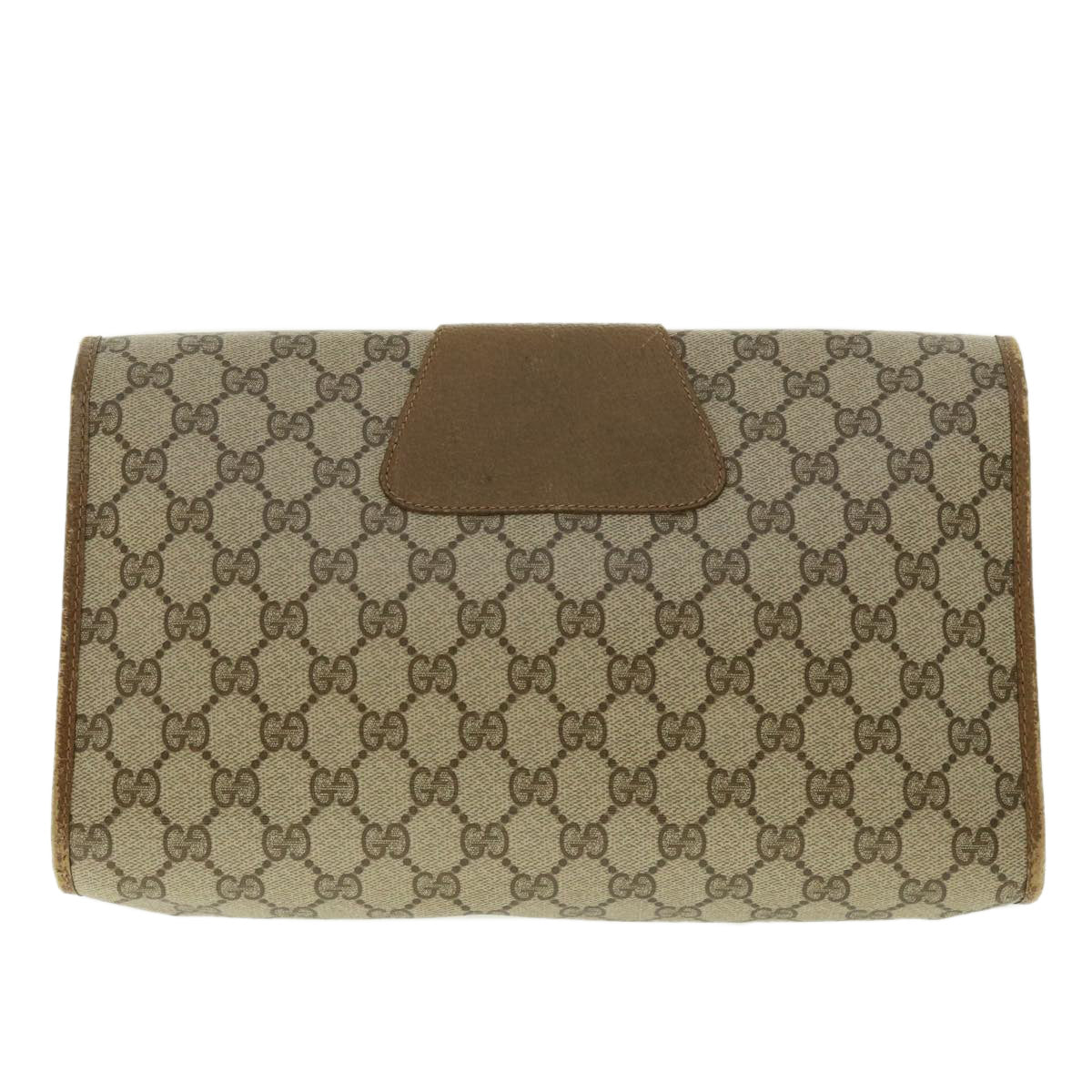 GUCCI GG Canvas Web Sherry Line Clutch Bag Beige Red Green 89.01.031 Auth uy099 - 0