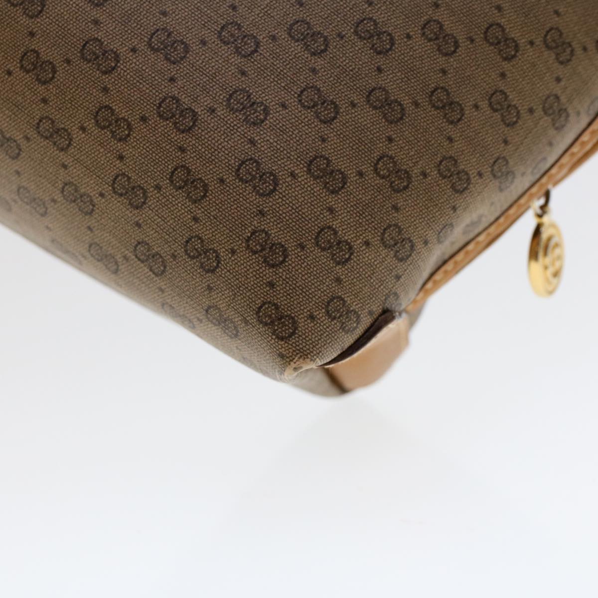 GUCCI Micro GG Canvas Clutch Bag PVC Leather Beige 014•58•0198 Auth uy121