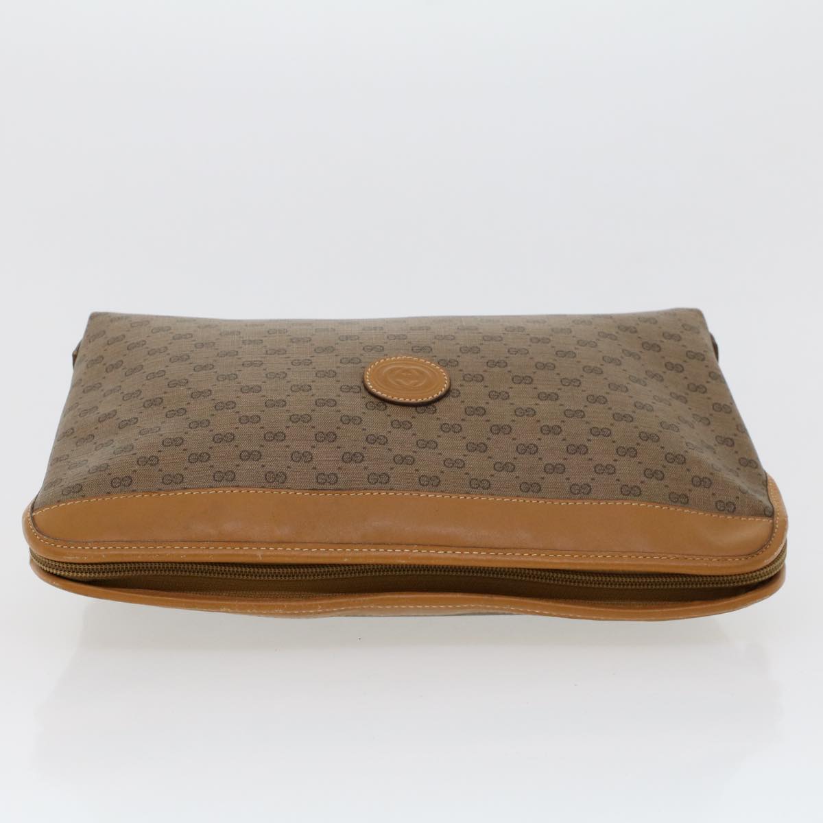 GUCCI Micro GG Canvas Clutch Bag PVC Leather Beige 014•58•0198 Auth uy121