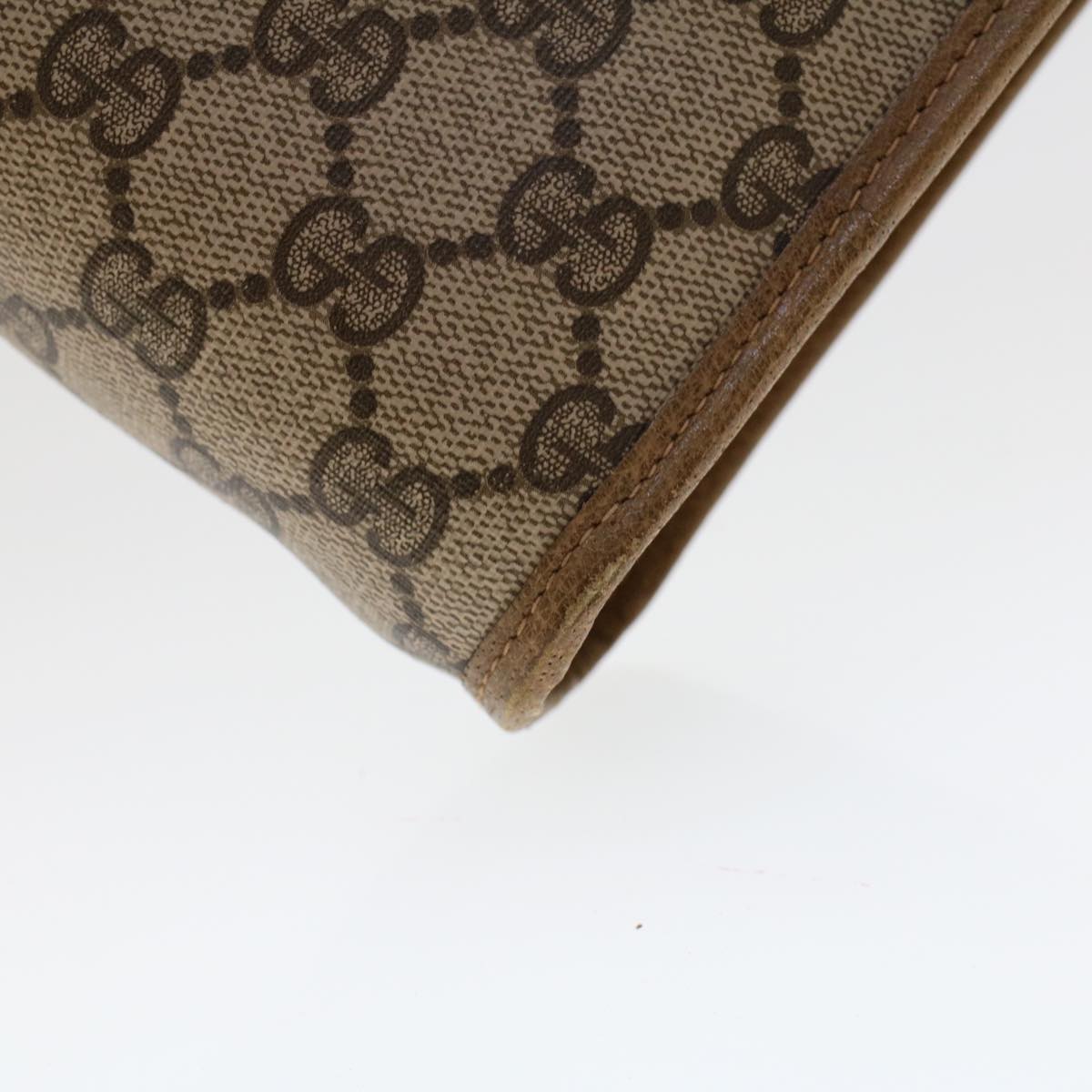 GUCCI GG Canvas Clutch Bag PVC Leather Beige 41.01.037 Auth uy122