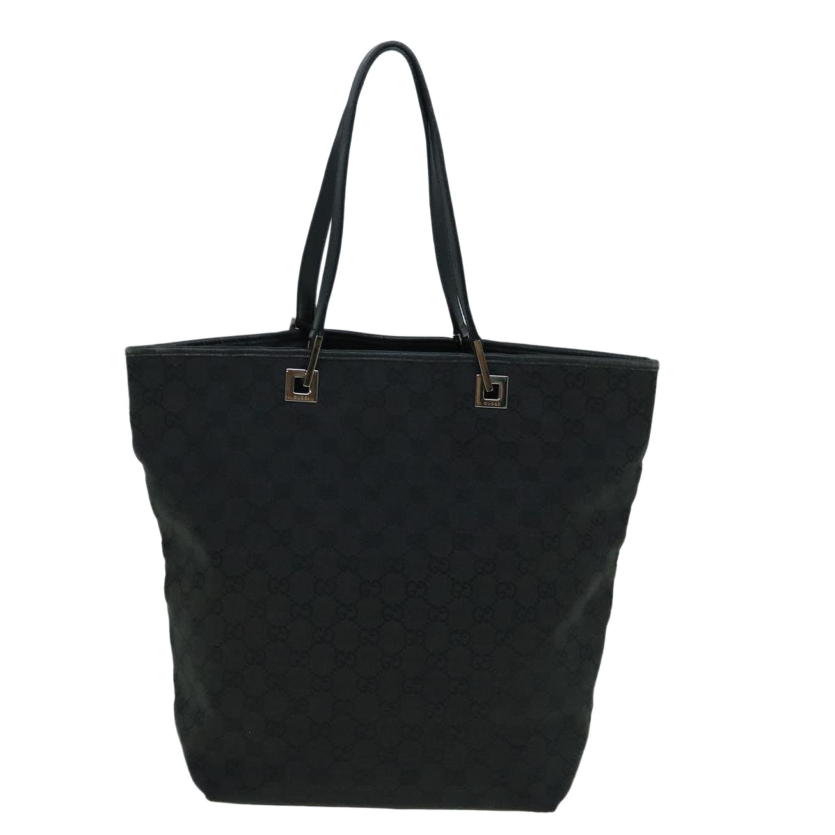 GUCCI GG Canvas Tote Bag Black 31243 Auth uy150 - 0