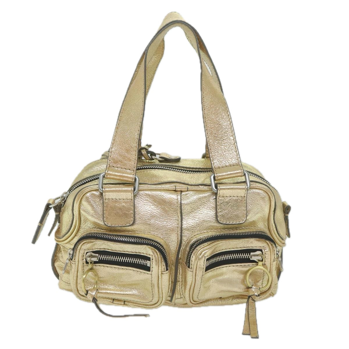 Chloe Shoulder Bag Leather Gold Tone Auth uy155 - 0