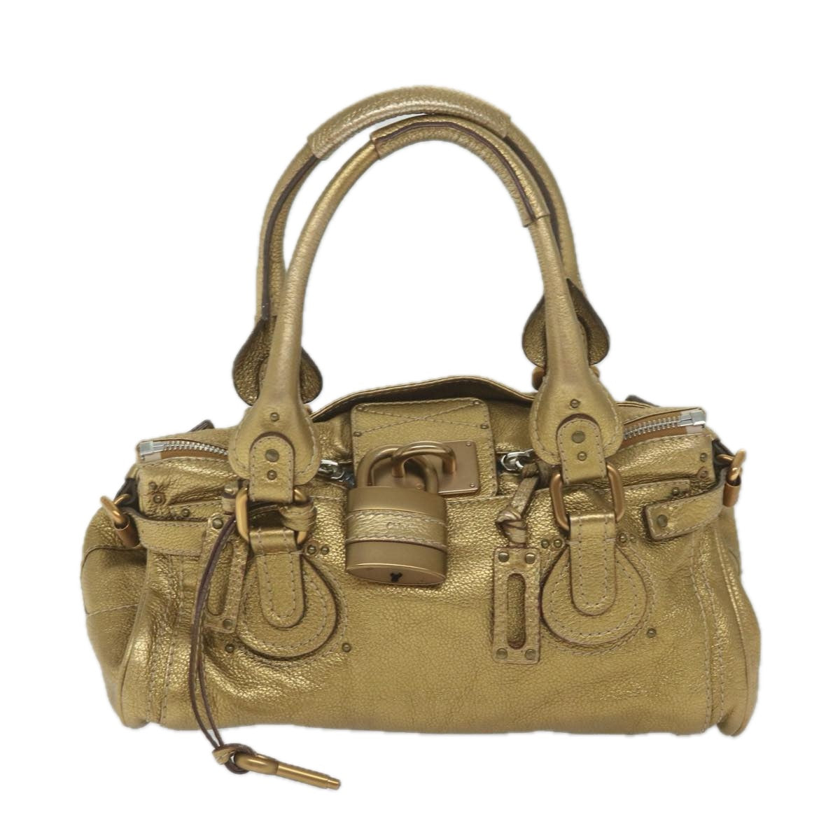 Chloe Paddington Shoulder Bag Leather Gold Tone Auth uy156 - 0