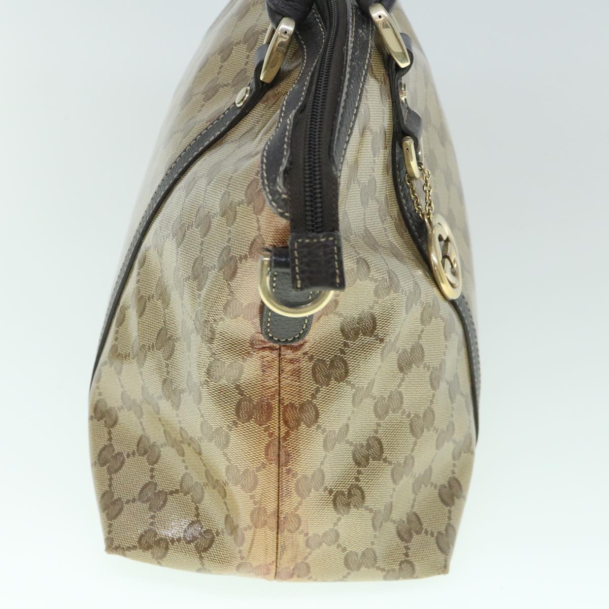 GUCCI GG Crystal Canvas Shoulder Bag Coated Canvas 2way Beige 341503 Auth uy159