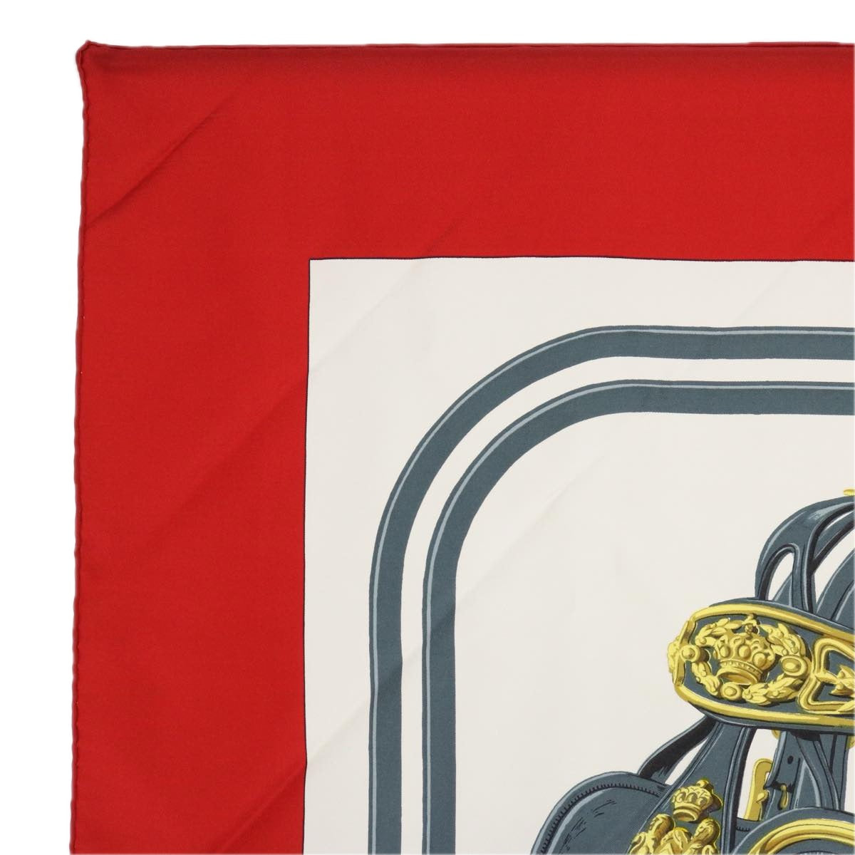 HERMES Carre 90 BRIDES de GALA Scarf Silk Red Auth uy165 - 0