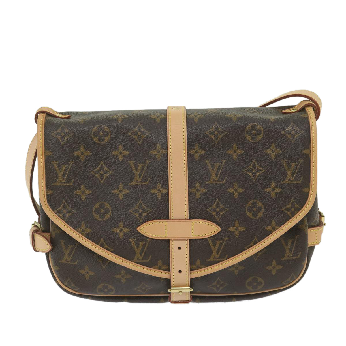 LOUIS VUITTON Monogram Saumur 30 Shoulder Bag M42256 LV Auth uy166A